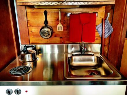 Retro Kitchenette at Appolt Cabin